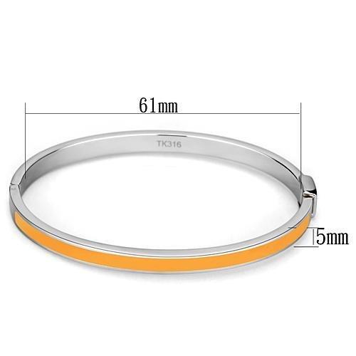 High polished (no plating) Stainless Steel Bangle with Epoxy  in Topaz