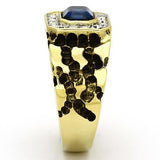 Two-Tone IP Gold (Ion Plating) Stainless Steel Ring with Top Grade Crystal  in Montana