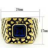 IP Gold(Ion Plating) Stainless Steel Ring with Synthetic Synthetic Glass in Montana