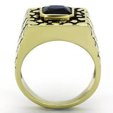 IP Gold(Ion Plating) Stainless Steel Ring with Synthetic Synthetic Glass in Montana