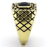 IP Gold(Ion Plating) Stainless Steel Ring with Synthetic Synthetic Glass in Montana