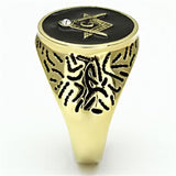 IP Gold(Ion Plating) Stainless Steel Ring with Top Grade Crystal  in Clear