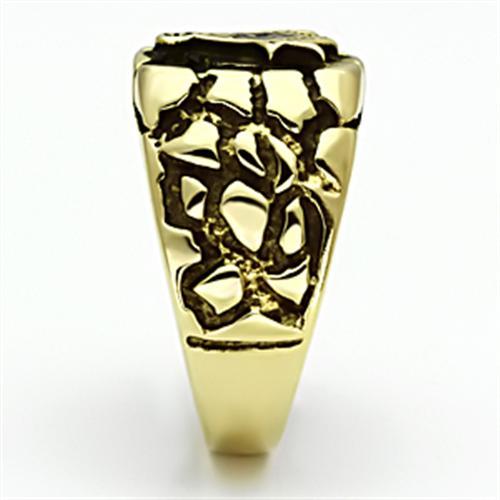 IP Gold(Ion Plating) Stainless Steel Ring with No Stone