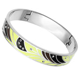 High polished (no plating) Stainless Steel Bangle with Top Grade Crystal  in Clear