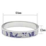 High polished (no plating) Stainless Steel Bangle with Top Grade Crystal  in Clear