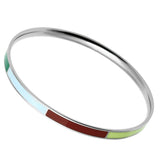 High polished (no plating) Stainless Steel Bangle with Epoxy  in Multi Color