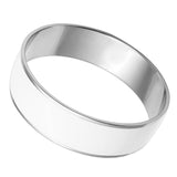 High polished (no plating) Stainless Steel Bangle with Epoxy  in White