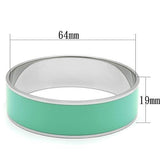 High polished (no plating) Stainless Steel Bangle with Epoxy  in Turquoise