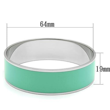 High polished (no plating) Stainless Steel Bangle with Epoxy  in Turquoise