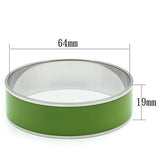 High polished (no plating) Stainless Steel Bangle with Epoxy  in Emerald
