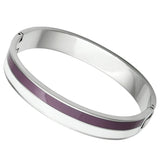High polished (no plating) Stainless Steel Bangle with Epoxy  in Multi Color