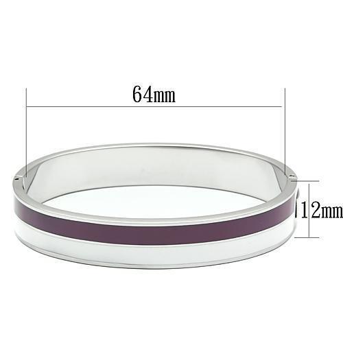 High polished (no plating) Stainless Steel Bangle with Epoxy  in Multi Color