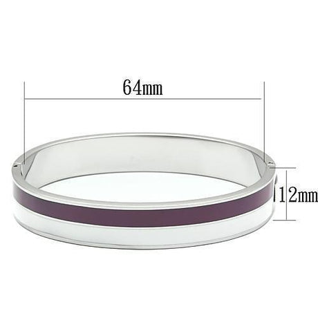 High polished (no plating) Stainless Steel Bangle with Epoxy  in Multi Color