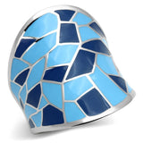 High polished (no plating) Stainless Steel Ring with Epoxy  in Multi Color