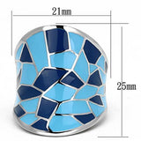 High polished (no plating) Stainless Steel Ring with Epoxy  in Multi Color