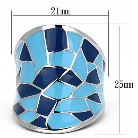 High polished (no plating) Stainless Steel Ring with Epoxy  in Multi Color