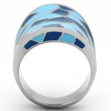 High polished (no plating) Stainless Steel Ring with Epoxy  in Multi Color