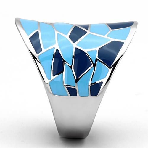 High polished (no plating) Stainless Steel Ring with Epoxy  in Multi Color