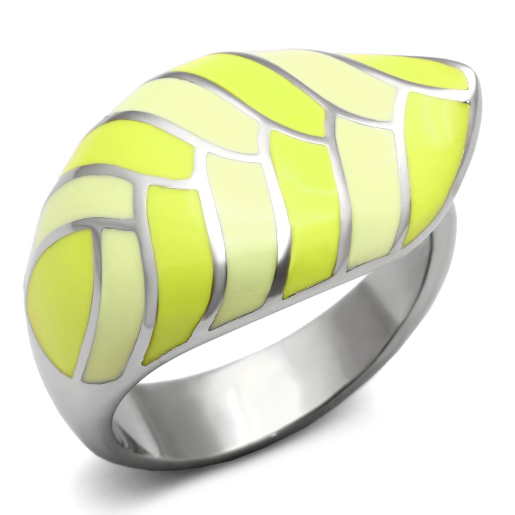 High polished (no plating) Stainless Steel Ring with Epoxy  in Multi Color
