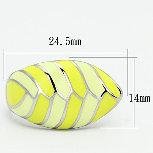 High polished (no plating) Stainless Steel Ring with Epoxy  in Multi Color