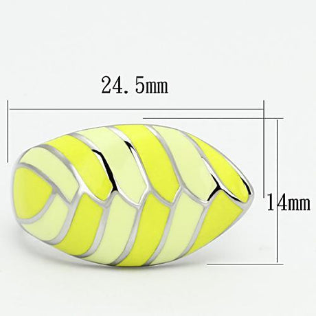 High polished (no plating) Stainless Steel Ring with Epoxy  in Multi Color