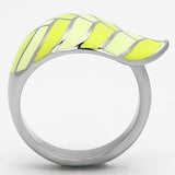High polished (no plating) Stainless Steel Ring with Epoxy  in Multi Color