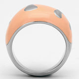 High polished (no plating) Stainless Steel Ring with Epoxy  in Orange