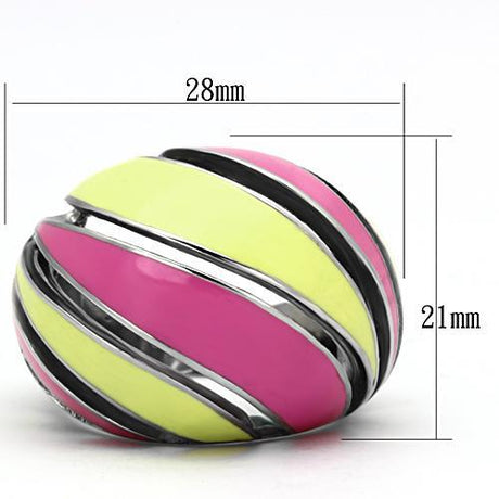 High polished (no plating) Stainless Steel Ring with Epoxy  in Multi Color