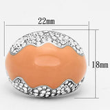 High polished (no plating) Stainless Steel Ring with Top Grade Crystal  in Clear