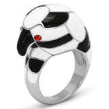 High polished (no plating) Stainless Steel Ring with Top Grade Crystal  in Orange