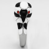 High polished (no plating) Stainless Steel Ring with Top Grade Crystal  in Orange