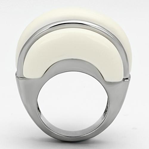 High polished (no plating) Stainless Steel Ring with Synthetic Synthetic Stone in Citrine Yellow