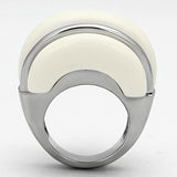 High polished (no plating) Stainless Steel Ring with Synthetic Synthetic Stone in Citrine Yellow