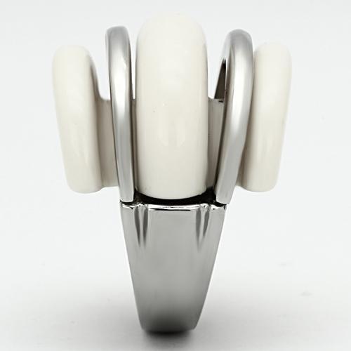 High polished (no plating) Stainless Steel Ring with Synthetic Synthetic Stone in Citrine Yellow