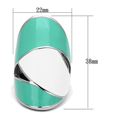 High polished (no plating) Stainless Steel Ring with Epoxy  in Multi Color