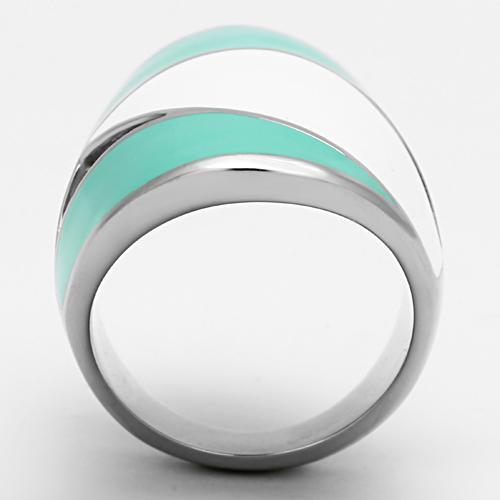 High polished (no plating) Stainless Steel Ring with Epoxy  in Multi Color