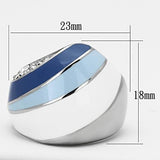 High polished (no plating) Stainless Steel Ring with Top Grade Crystal  in Clear
