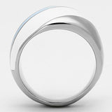 High polished (no plating) Stainless Steel Ring with Top Grade Crystal  in Clear