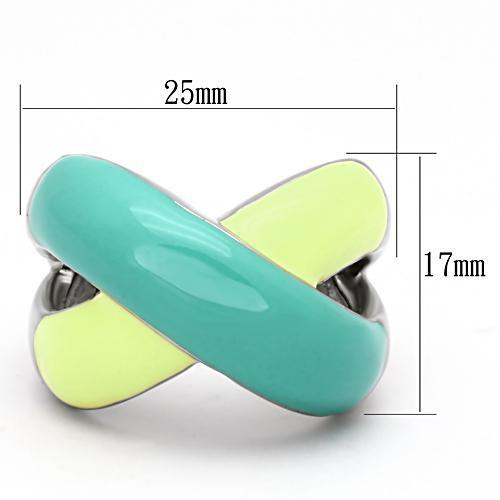 High polished (no plating) Stainless Steel Ring with Epoxy  in Multi Color