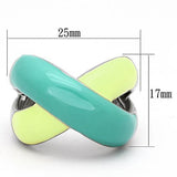 High polished (no plating) Stainless Steel Ring with Epoxy  in Multi Color