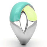 High polished (no plating) Stainless Steel Ring with Epoxy  in Multi Color