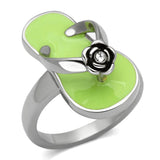 High polished (no plating) Stainless Steel Ring with Top Grade Crystal  in Clear