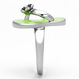 High polished (no plating) Stainless Steel Ring with Top Grade Crystal  in Clear