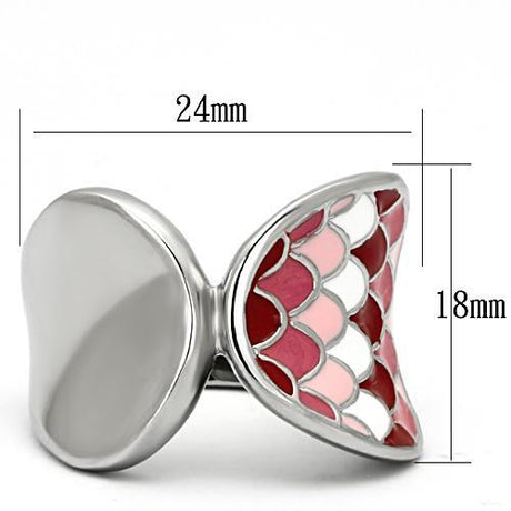 High polished (no plating) Stainless Steel Ring with Epoxy  in Multi Color