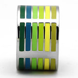 High polished (no plating) Stainless Steel Ring with Epoxy  in Multi Color