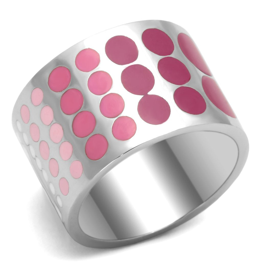 High polished (no plating) Stainless Steel Ring with Epoxy  in Multi Color