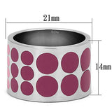 High polished (no plating) Stainless Steel Ring with Epoxy  in Multi Color