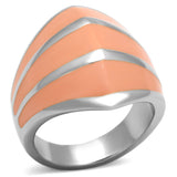 High polished (no plating) Stainless Steel Ring with Epoxy  in Orange