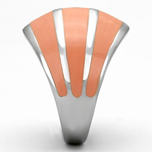 High polished (no plating) Stainless Steel Ring with Epoxy  in Orange