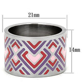 High polished (no plating) Stainless Steel Ring with Epoxy  in Multi Color